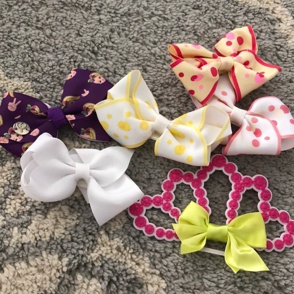 Set of 6 bow hair clips for girls
